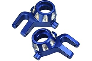 RAIDENRACING Aluminum Alloy Front Steering Knuckle Arms for Traxxas 1/8 4WD Sledge Monster Truck Replace 9537 2pcs - Blue