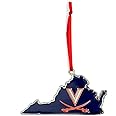 Virginia Cavaliers State Shape Metal Christmas Ornament
