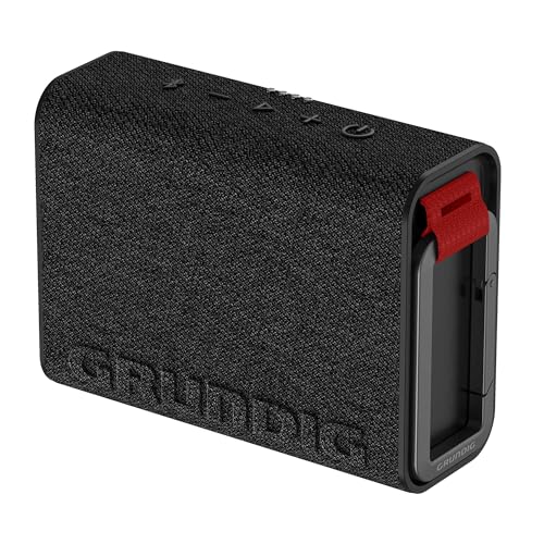 GRUNDIG JAM2BLACK - Enceinte Bluetooth Portable - 4,3W - Bluetooth 5.3 - Mains Libres - PowerBank - Autonomie 32h - IP67 - Coque 100% Recyclée - Noir