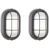 WISBEAM 2 Pack LED Bulkhead Light, Outdoor Bulkhead LED Wall Light, Dimmable, 6W Replace 60W, 450 Lumen 3000K Daylight White 