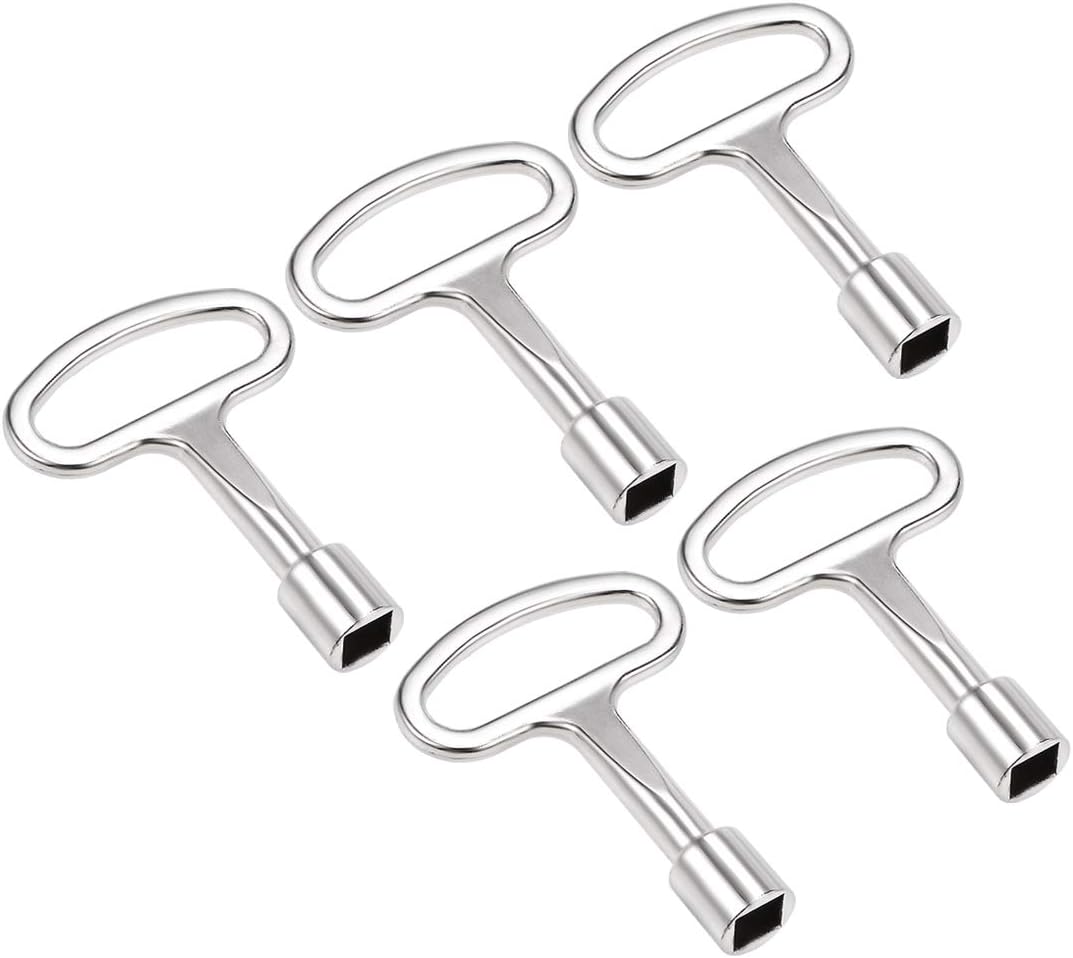 sourcing map Electrical Cabinet Key 8mm Zinc Alloy Square Water Meter Box Safety Key 5Pcs, Square,5Pcs