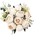 Shengyuan Artificial Flowers Fake Silk Peony Flower Bouquet Floral Plants Decor for Home Garden Wedding Party Decor Decoration (Champagne Cream)