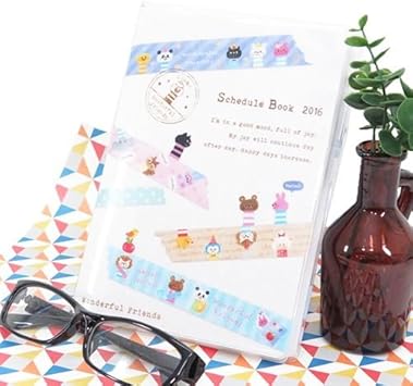 Amazon 16 手帳 スケジュール帳 16年 マスキング 塩ビカバー ワンダフルフレンズ 手帳 文房具 オフィス用品