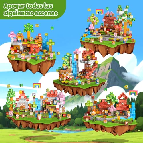 Bloques Magneticos Construccion Niños 330 Piezas 2CM 3+ Magneticas, Juego Magnetic Blocks Tiles Construcción, Juguetes Montessori para Niños 4 5 6 7 8 9 10 11 12 Regalos de Cumpleaños para Niñas