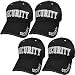 4 Pack Security Hat Baseball Ball Cap Black Embroidered Adjustable 100% Cotton primary