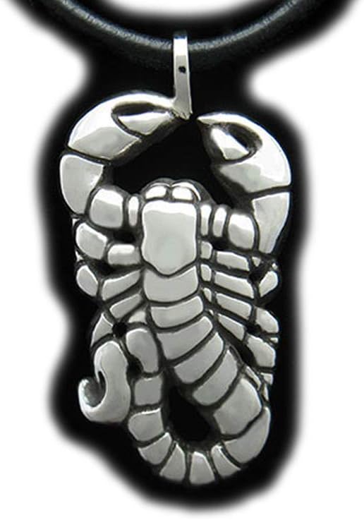 Scorpion Pendant Necklace in Solid Sterling Silver Hand Carved & Cast by Paxton