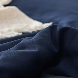Luxlovery Navy Comforter Set Twin Modern Solid 3