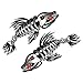 4 Pieces/Set Kayak Decals Skeleton Fish Bones Shark Teeth Mouth Canoe Fishing Boat Car Motorcycle Wall Window Laptop Stickers Graphics Accessories