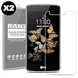 [2 Pack] LG K8 (K350) Screen Protector, RANZ Tempered Glass Premium High Definition Shockproof Clear Screen Protector for LG K8 (K350)