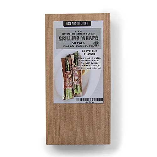 Wood Fire Grilling Co. Cedar Grilling Wraps - 50 Pack (4"x8")