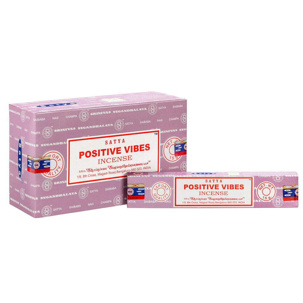 Satya Nag Champa Positive Vibes Incense Sticks, 12 Count