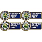 4-Pack: Certified Drone Pilot Sticker (FAA Vinyl Fly Decal Flying Aviation Set Pack (1 x 2 inch Each)
