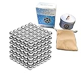 VANVENE 216+6 pcs Magic Balls Sculpture Toy- Includes Carrying Bag and Plastic Card Separator (3MM-Sliver)