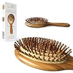 Natural Bamboo Detangling Hair Brush For All Hair Types,Hair Detangler, Improve Hair Growth, Prevent Hair Loss, Dandruff Scalp, Bamboo Bristles Pin Massage Scalp For Healthy Hair. Wet/Dry