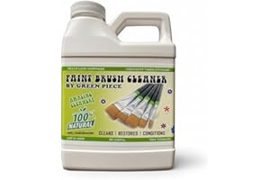 Green Piece® Paint Brush Cleaner & Restorer – 100% Natural, Non-Toxic Formula – Made in USA – Cleans Wet or Dry Paint – Safe for Hands – Works on Acrylic, Latex, Oil & Shellac – 18 Oz