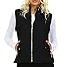 Fashionazzle Women's Lightweight Suede Contrast Quilted Zip Up Vest Jacket