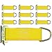 DC Cargo Mall 10-Pack E-Track Rope Tie-Offs, 2" x 6" Yellow Rope Tieoff Cargo Tie-Downs w/Etrack Spring Fittings for Load Securement Tiedown in Pickups, Trailers, Trucks, Boats, Vans, Cars primary