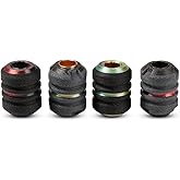 Low-Profile-Double-Double Pack-Carbon Fiber-Infused Large-Hole Lanyard Beads for 550 Paracord/EDC Gear- Made in USA by Dynamic Arts and Crafts-4pc Set