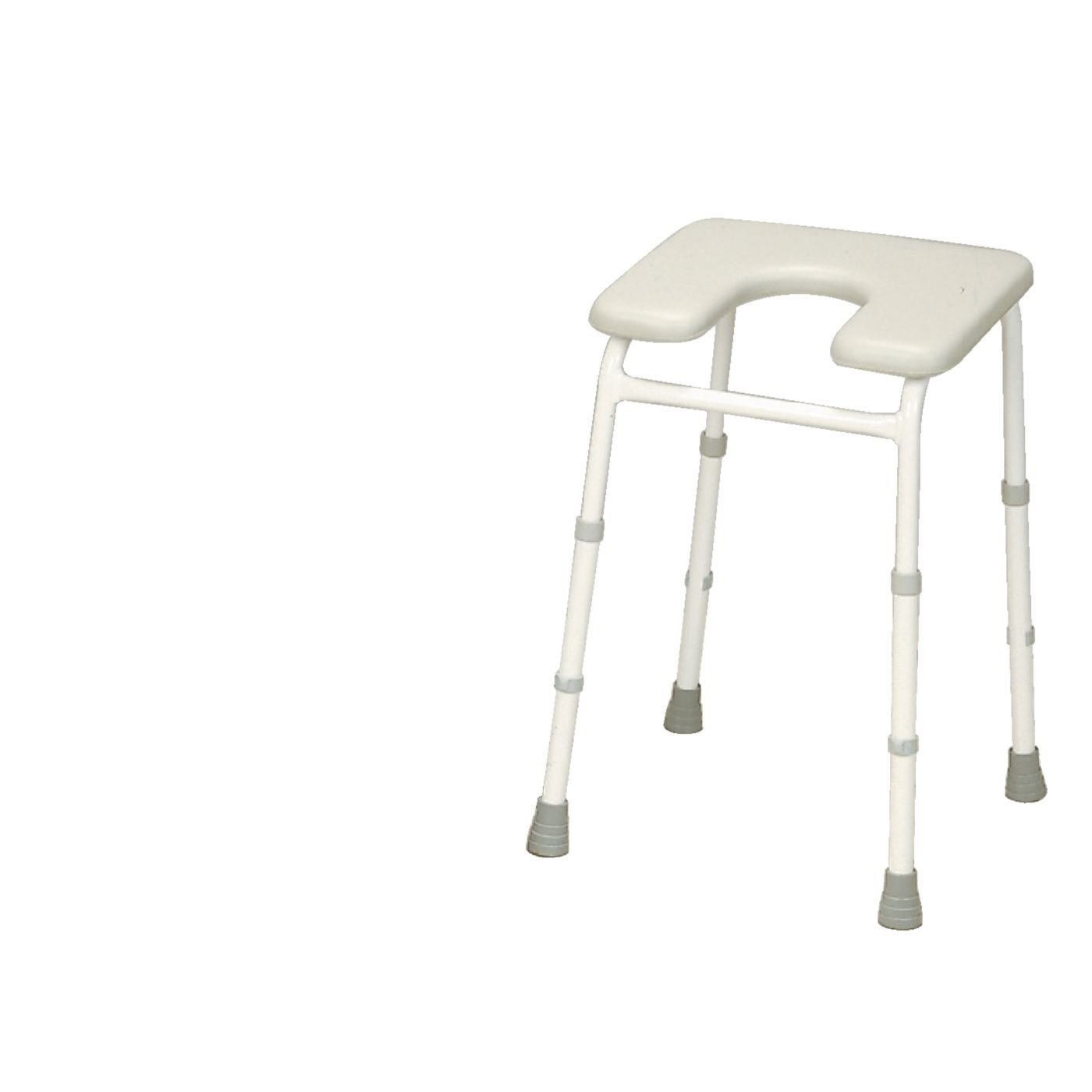 HOMECRAFT Chester Adjustable Padded Stool, Ergonomic Shower and Bathing Chair with Cut-Out for Personal Hygiene, Padded Comfort Stool for Prolonged Seating in Bathrooms, Bath Seat with Adjustable Legs