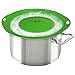 MIBOW Spill Lid Stopper for Pots and Pans, Safeguard for Over-boiling and Spills on Your Stove, BPA-free Silicone, Easy to Clean,Green primary