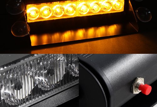 Amber Generation 3 LED Hazard Warning/Construction Use Strobe Lights For Interior Roof / Dash / Windshield