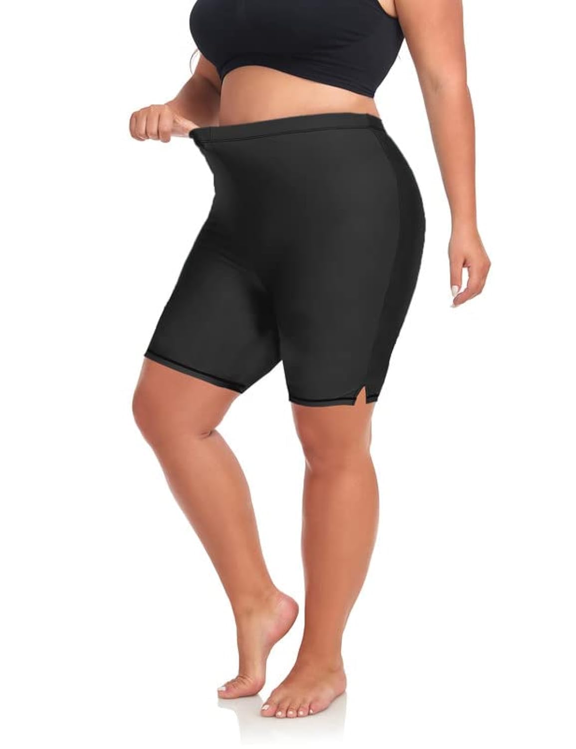 Photo 1 of ** 4XL** Inno Plus Size 3''/ 6.5" Swim Shorts Women Swimsuit,Quick Dry&High Waisted Tankini Bottom,UPF 50+ Boyshort 0X-6X Black