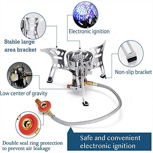 DazSpirit Draagbare Camping Gasfornuis, 3700W Mini Brander voor ...