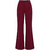 KIRUNDO Womens Dress Pants High Waisted Wide Leg Pleated Trousers Flare Palazzo Slacks Pockets Business Casual Outfits