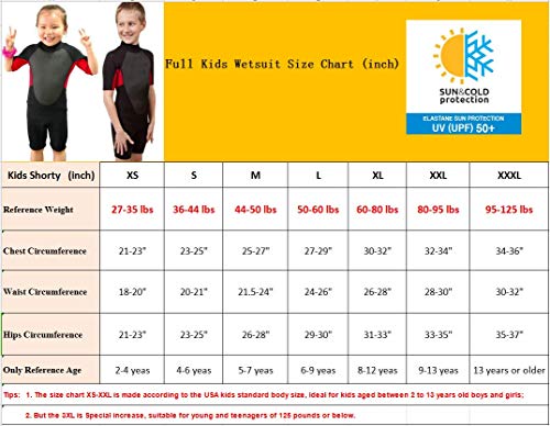 image for Realon Kids Wetsuit Shorty Full 3mm Premium Neoprene Lycra Swimsuit To