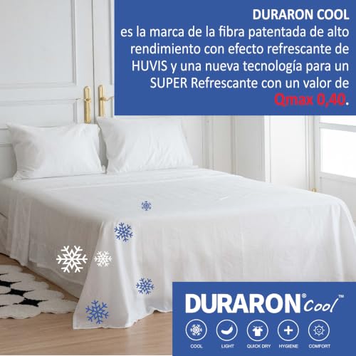 golddice Super Refreshing Top Sheet, Made in KOREA New Fabric Technology Refreshing Duraron Cool by Qmax < 0.4 Immediate Refreshing Effect White (240 x 290 cm)