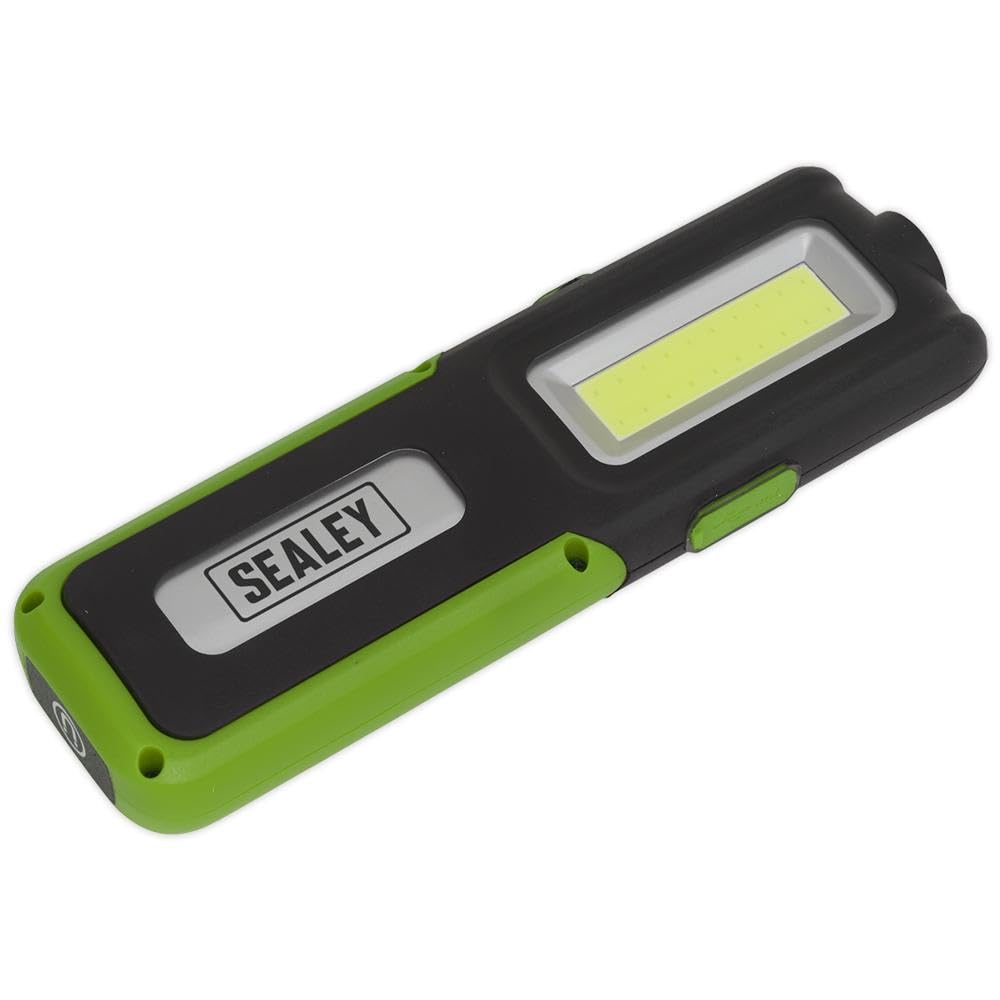Sealey LED318G 5W COB + 3W LED Rechargeable Inspection Lamp Green + Power Bank