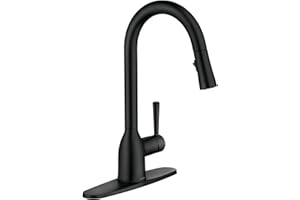 Moen 87233BL Adler One-Handle High Arc Pulldown Kitchen Faucet with Power Clean, Matte Black