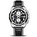 MEGIR Men Business Analog Chronograph Luminous Quartz Wrist Watches with Fashion Casual Black Leather Strap Sport & Work Gift for Pilot Runner Racer (2015 Black)