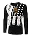 Mens American Flag Printed Long Sleeve Short Sleeve T-Shirts Pullover Hoodies Tops XL Black