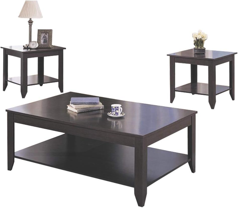 Coaster Home Furnishings 3-piece Occasional Table Set with Shelves Cappuccino