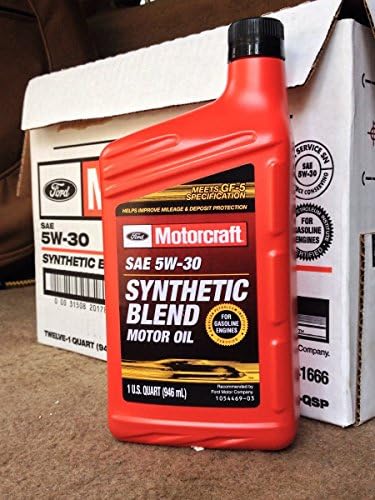 Amazon Com Motorcraft Sae 5w30 Synthetic Blend Motor Oil 12 Quart Case Automotive