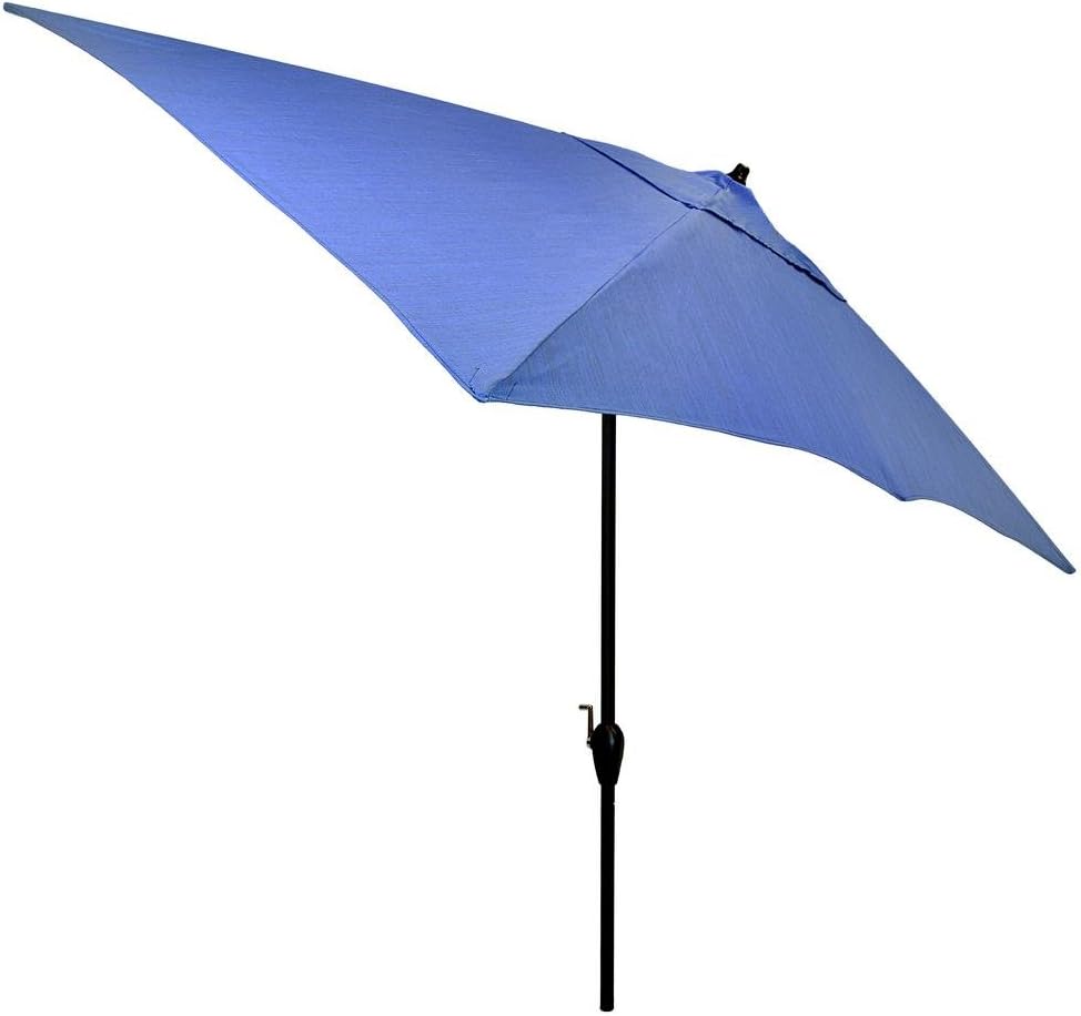 Amazon Com Plantation Patterns 10 Ft X 6 Ft Aluminum Patio Umbrella In Periwinkle With Tilt Garden Outdoor