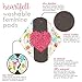 Sanitary Reusable Cloth Menstrual Pads by Heart Felt. 5 Pack Washable Natural Organic Napkins with Charcoal Absorbency Layer. Overnight Medium Panty Liners for Comfort Support and Incontinence