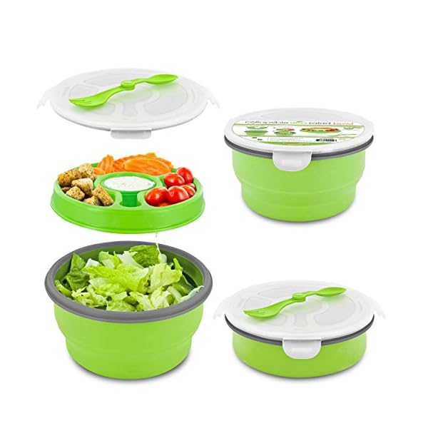 Smart Eco Collapsible Salad Bowl, 65 oz, Green The Home
