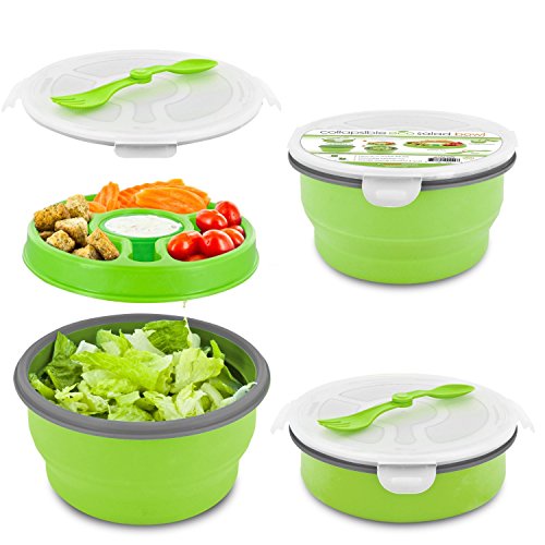 Smart Eco Collapsible Salad Bowl, 65 oz, Green The Home