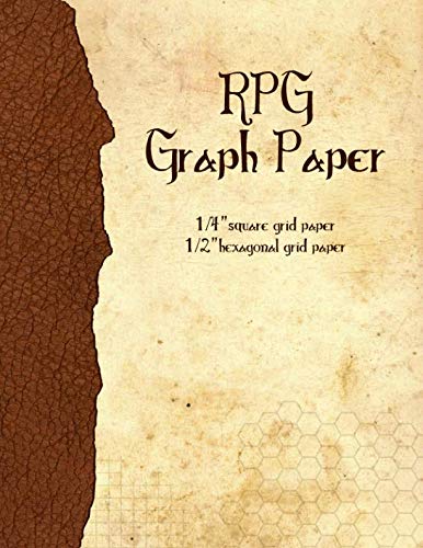RPG Graph Paper: 1/4-inch Grid & 1/2-inch Hexagonal Grid Paper for Map-Drawing