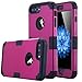 LONTECT for iPhone 7 Plus Case Hybrid Heavy Duty Shockproof Full-Body Protective Case with Dual Layer [Hard PC+ Soft Silicone] Impact Protection for Apple iPhone 7 Plus - Purple/Black