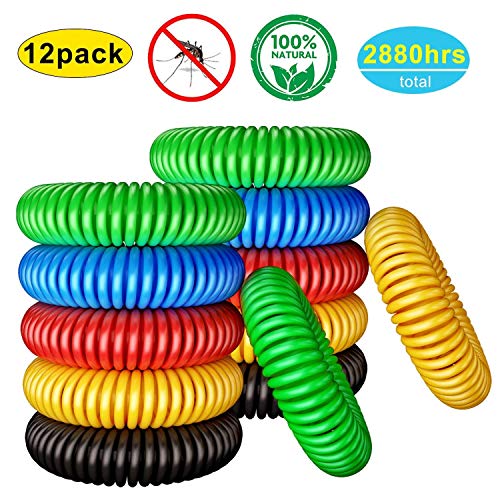 YHmall 12 Pack Mosquito Repellent Bracelet - Natural Insect Bug Repellent Bands