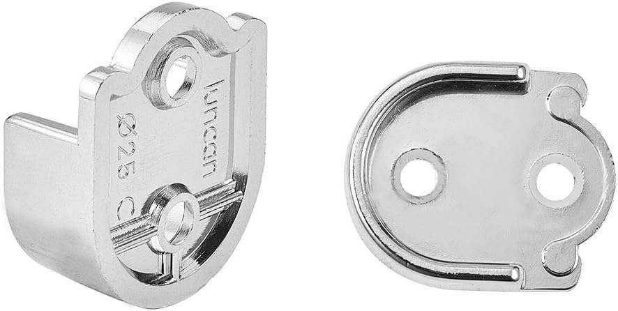 INCREWAY 2 Pieces 25mm Dia Zinc Alloy Rods Holders, Wall Mounted Wardrobe Pipe Flange Bracket Curtain Pole End Supports Sockets Flange - Image 5
