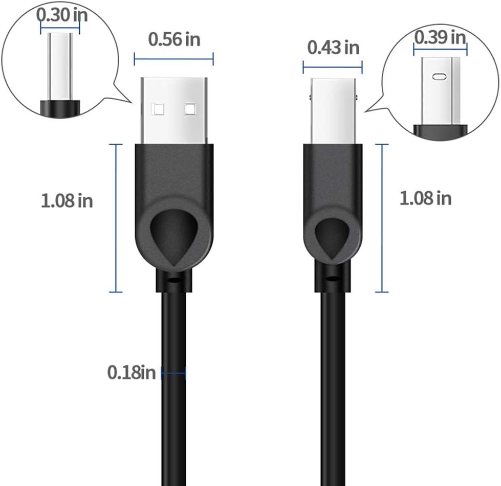 10m USB Printer Cable, USB 2.0 A-Male to B-Male Cable USB Type B Lead Scanner Cord for Printers like Canon Epson - Image 5