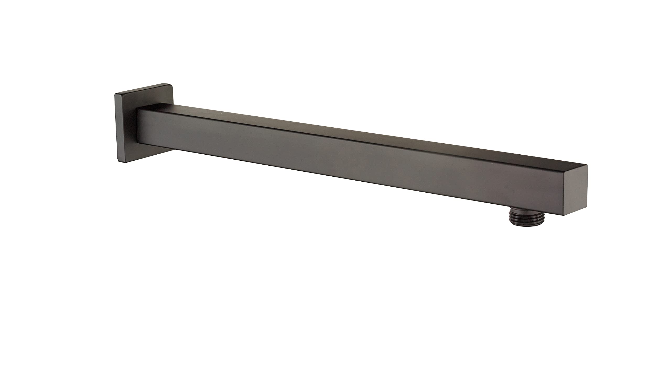 Keenware KSA-183 Square Overhead 345mm Brass Shower Head Wall Outlet Arm: Black