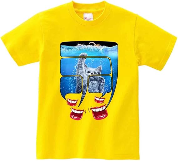 Amazon ノーブランド品 噂話 口 猫 メンズ 半袖 Tシャツ オリジナルプリント 通販