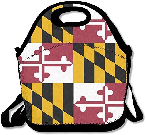Maryland State Flags Neoprene Lunch Bag -Lunch Box Food Container For Women,Kids,Adults