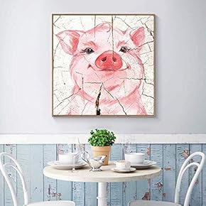 Floating Framed Canvas Wall Art for Living Room, Bedroom Wooden Background Animal Canvas Prints for Home Decoration Ready to Hang - 16x16 inches