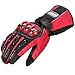 ILM Alloy Steel Motorcycle Riding Gloves Warm Waterproof Windproof for Winter Use (L, RED(Winter))